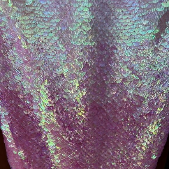 SIRENA Feather Sequin Dress pink iridescent ombré size XL NEW - Picture 5 of 8